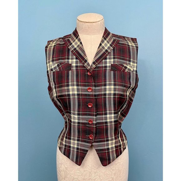 Vintage Tops - Vintage Plaid Vest